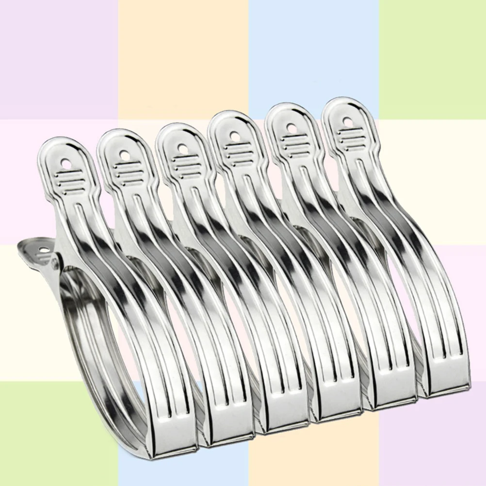 

12 PCS Stainless Steel Clip Quilt Clips Windproof Clothes Non-magnetic Elastic Large
