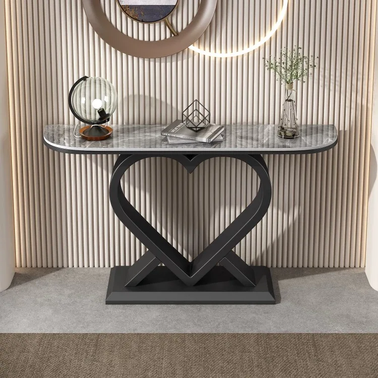 ib-High-Grade Light Luxury Modern Porch Cabinet Simple Narrow Rock Plate Table with Facing Door for Living Room Wall or Porch-