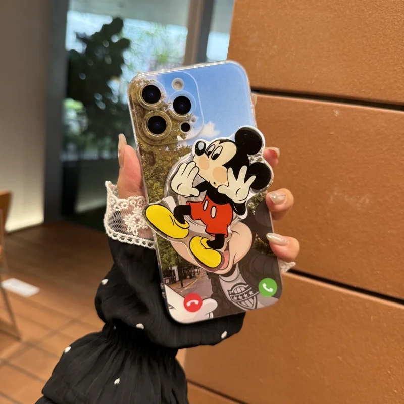 

Funny Cartoon Cute Mickey Minnie Magsafe Wireless Charge Case For iPhone 11 121 3 14 15 16 Pro Max Plus Disneys Magnetic Stand