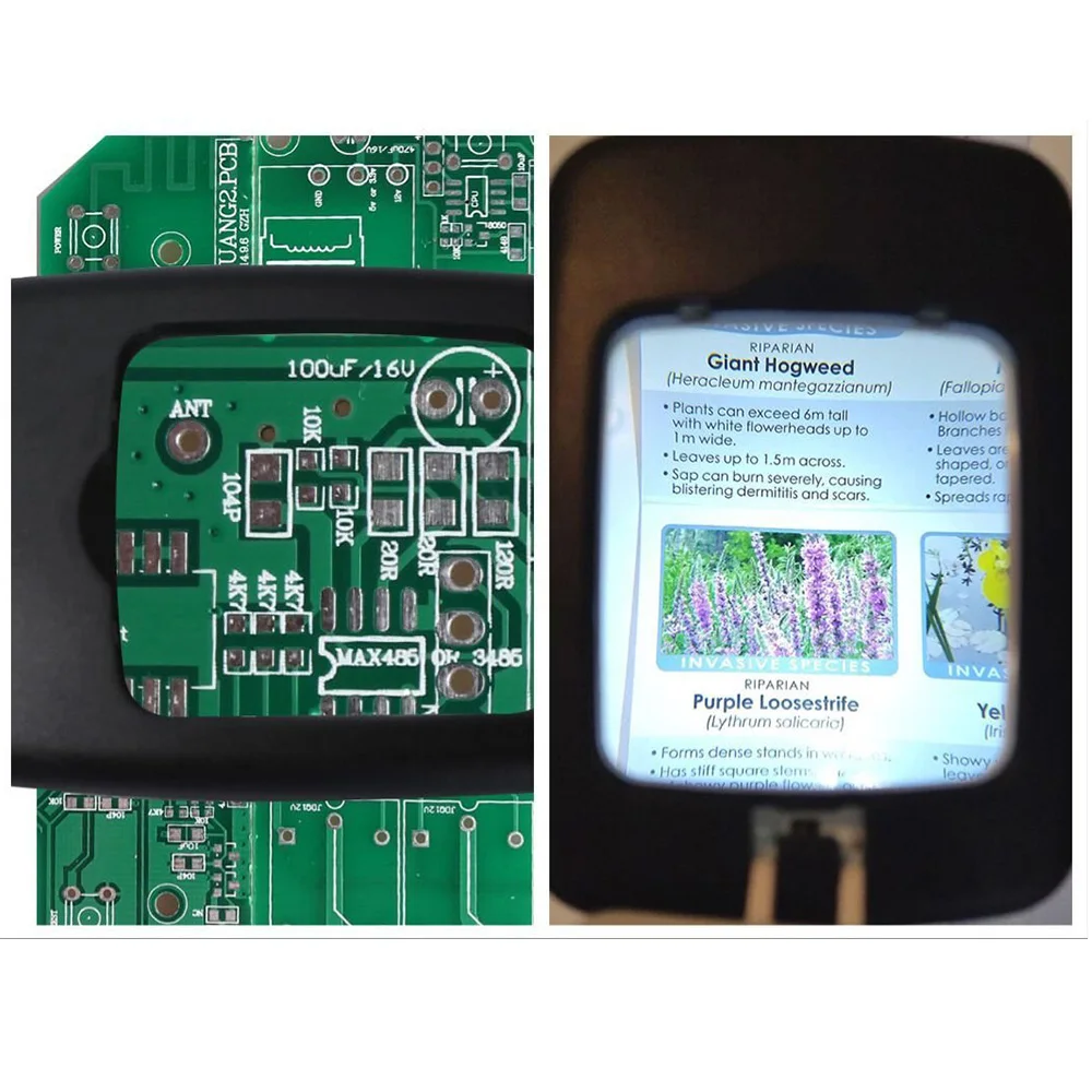 

Lighted Desk Magnifying Glass Lamp with Light on Stand Led Portable Pocket Magnifier Visor Folding 3X for Reading, Hobby SSQ