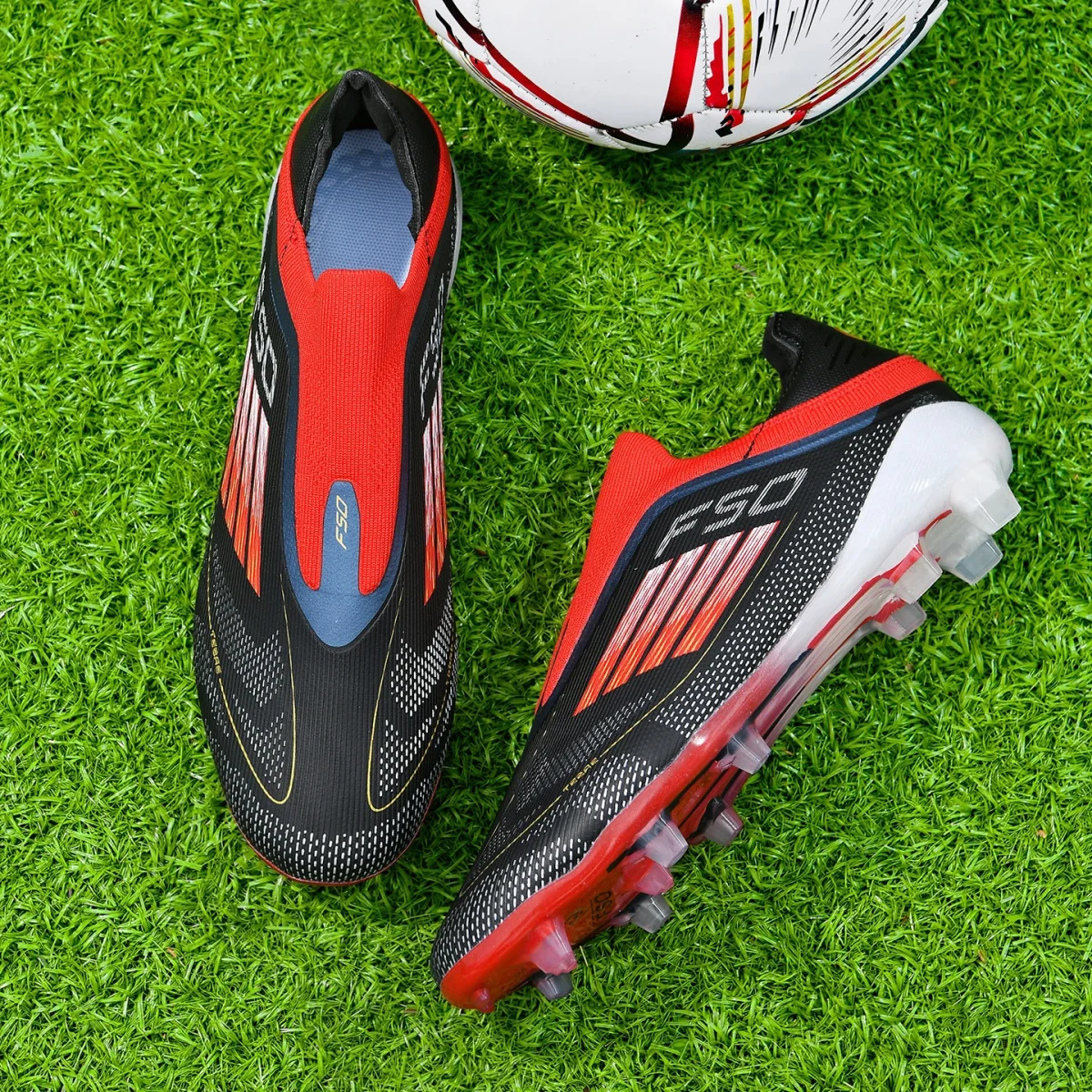 New Men Soccer Shoes Match Breathable Sport Boys Adult Long Spikes Non Slip Football Boots Training Outdoor Cleats Comfortable