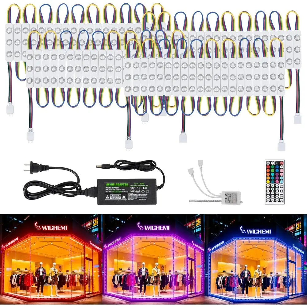 

Светодиодные ленты 40T для витрин магазинов или коммерческих помещений, 80 светодиодов RGB, водонепроницаемые, 5050 SMD RGB