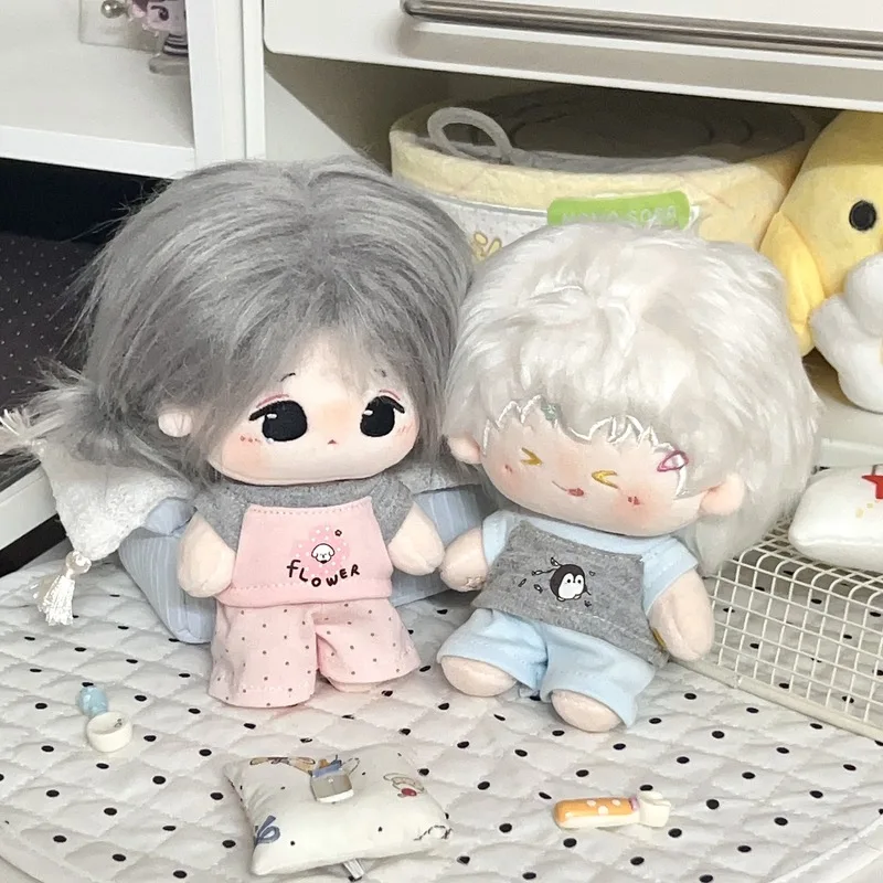 10cm Cotton Doll Clothes Penguin Puppy Sportswear Set Gray Blue Pink Color Blocking Design No Attribute Clothing