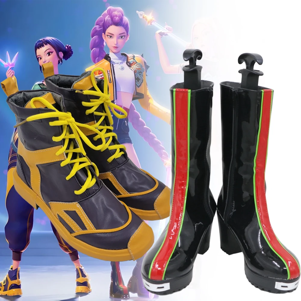 

Anime KPop Demon Zoey Rumi Hunters Cosplay Shoes Women High Heels Leather Boots Halloween Carnival Costume Prop