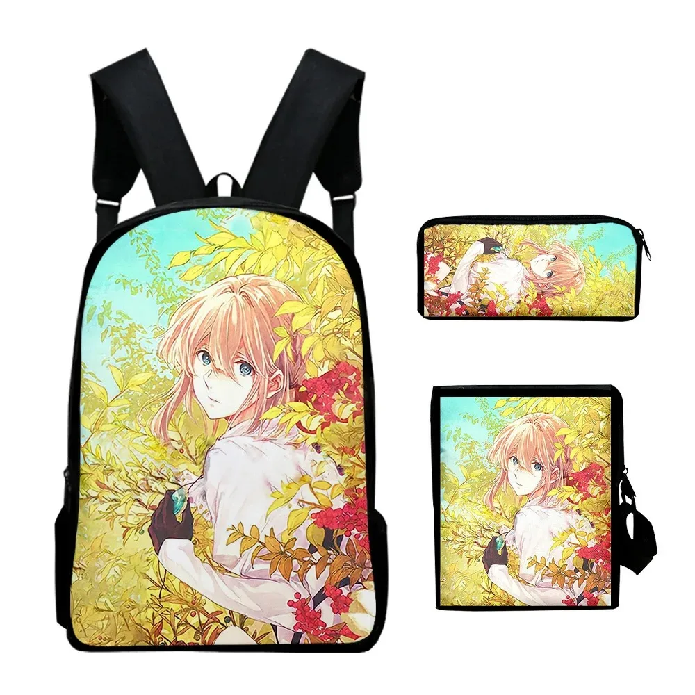 Harajuku popular violeta evergarden impressão 3d mochila, aluno mochilas escolares, mochila portátil, mochila, inclinação bolsa de