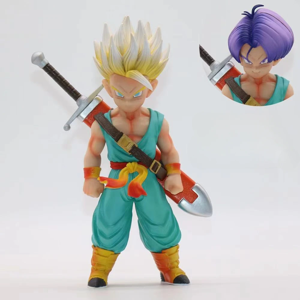 Trunks Z Fighters Future Soldier Childhood Dragon Ball Statue Action Figurine Desk Collectible Anime Model Toy Figures Gift 19CM