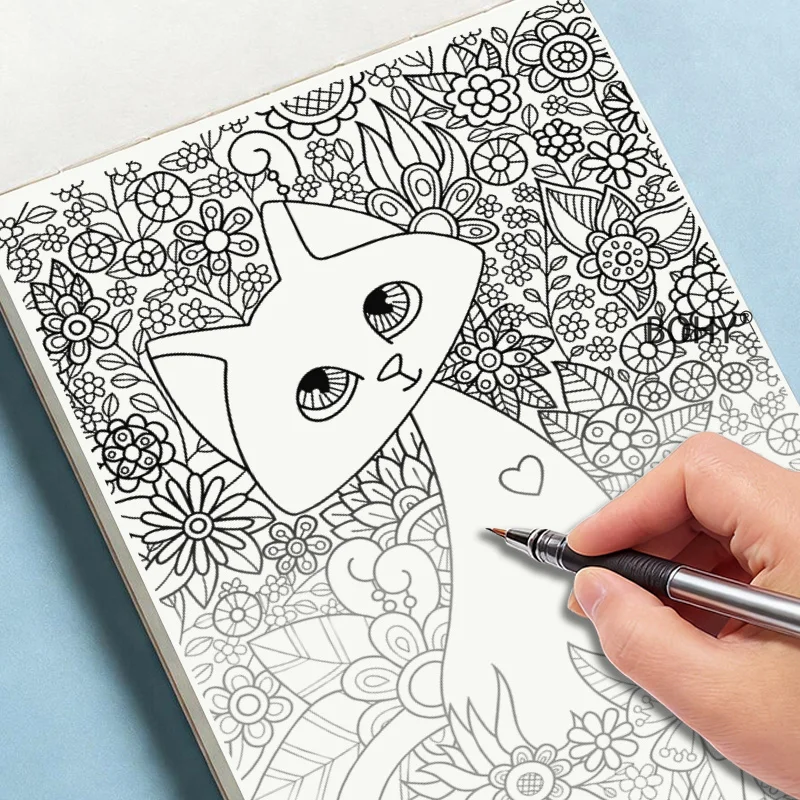 1 Stress Relieving Graffiti Art Book, Include Vortex Zen Patterns/flowers/plants/animals, 24 Pages, A5 Size, Great Holiday Gift