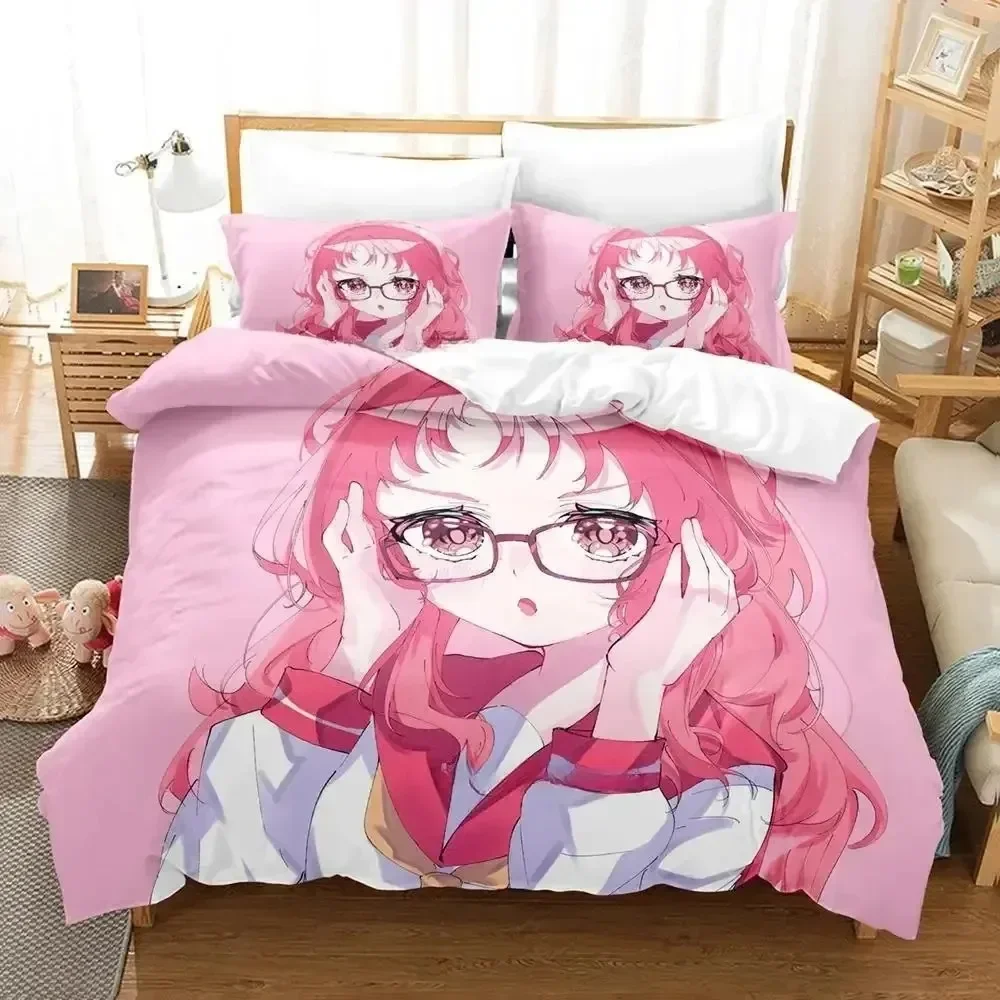 Kawaii The Girl I Like Forgot Her Glasses Kaede Bedding Set Bedroom Soft Modern Bedspreads Comefortable Duvet Cover Pillowcase