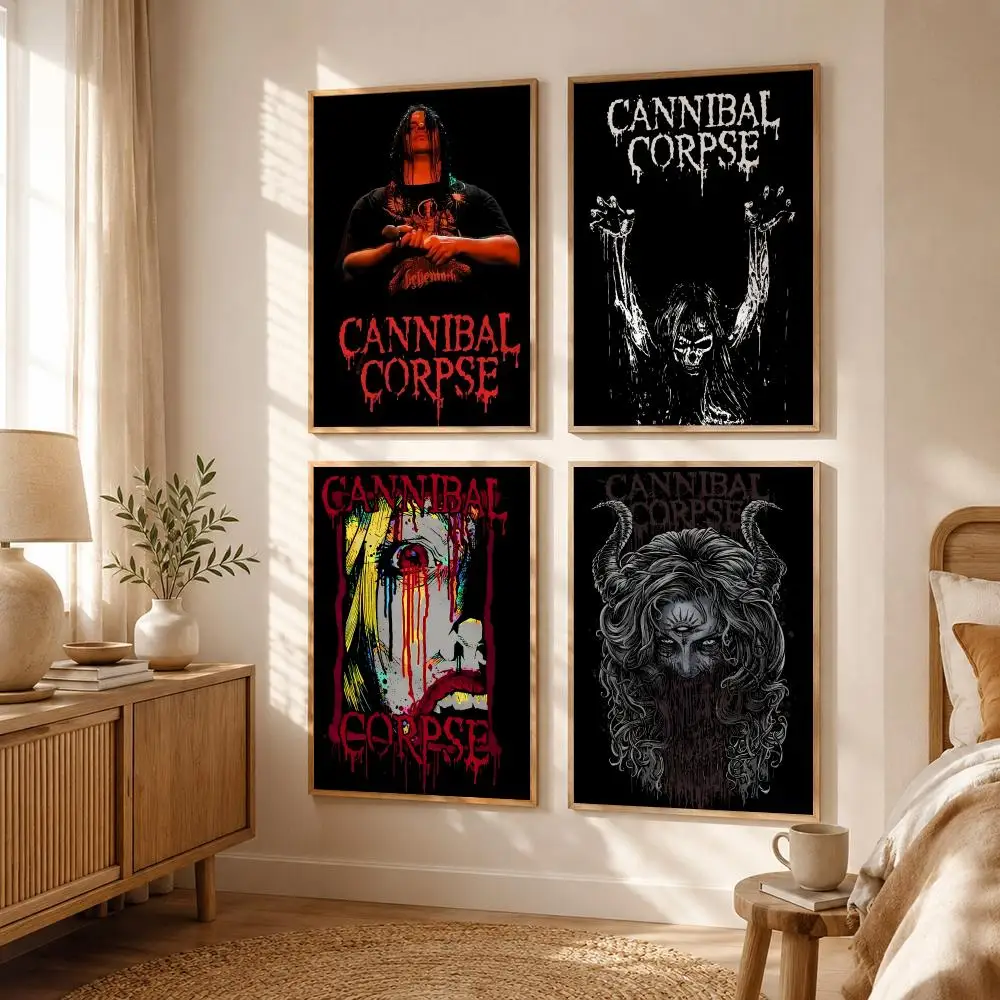 Death Metal Band C-Cannibal Corpse Poster All-match HD Waterproof Self-Adhesive Wall Art Sticker For Home Bedroom