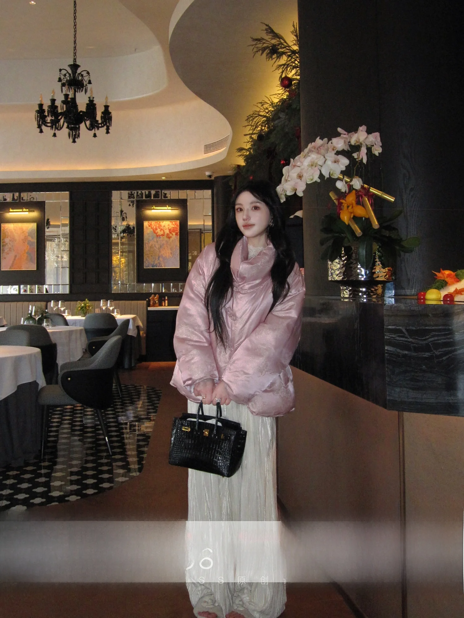 

Новая китайская женская пуховая куртка MOSS STUDIO Yuzhi Porcelain: зимнее пуховое стеганое пальто с наполнителем из перьев, теплое, утолщенное, длинное.