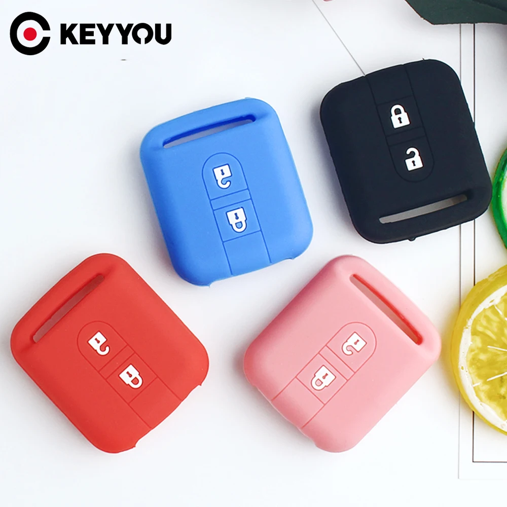 KEYYOU 1Pcs Silicone Car Key Rubber Case Fob Cover For Nissan Micra K12 Note Navara Qashqai J10 Primera Almera Sunny X-Trail