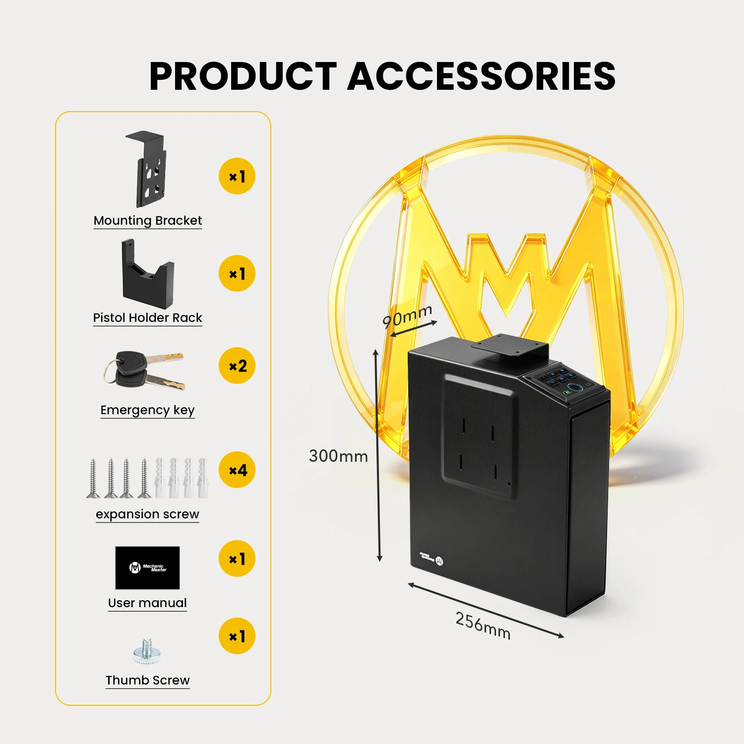 T9 Biometric Gun Safe Box Fingerprint Password Key Unlock High-security Anti-Burglary Safe Security Box