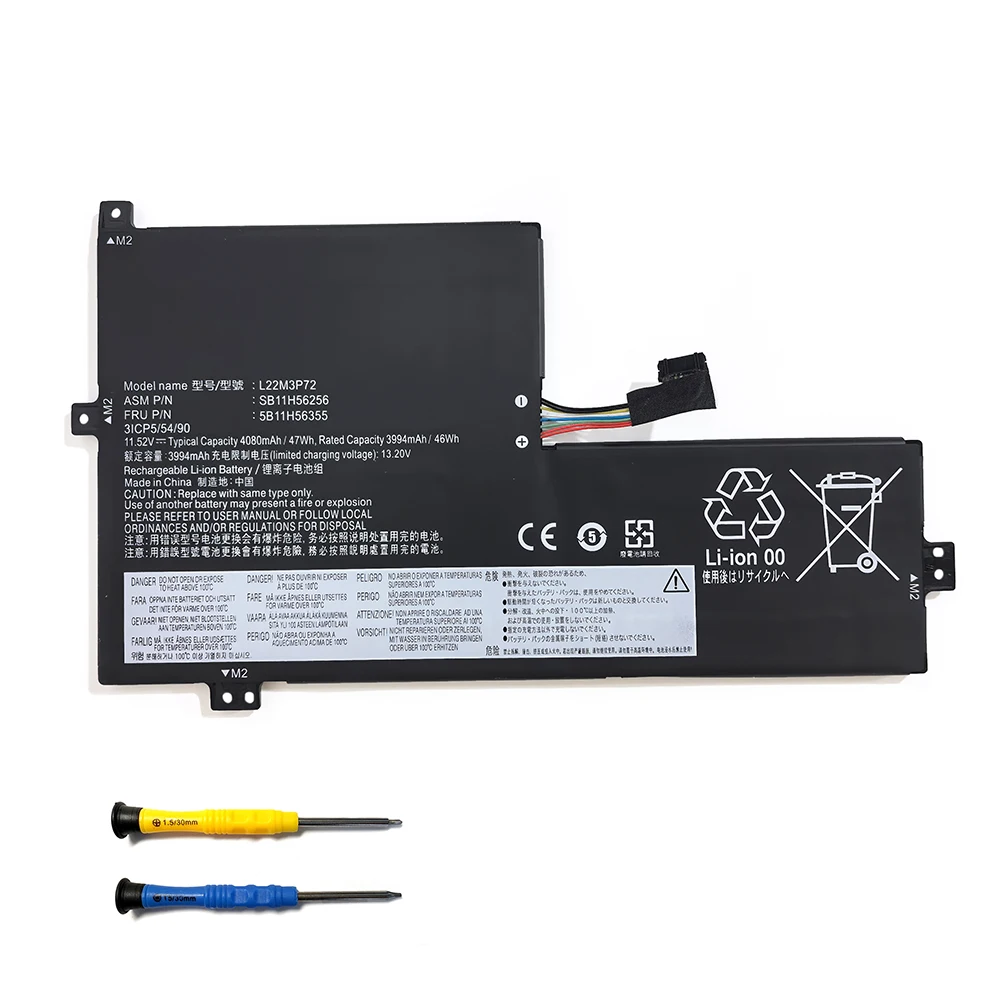 7XINbox L22M3P72 11.52V 47Wh 4080mAh Battery For Lenovo 100w 300w 500w Gen 4 82VK 82VM 82V0 Series L22B3P72 L22C3P72 free tools
