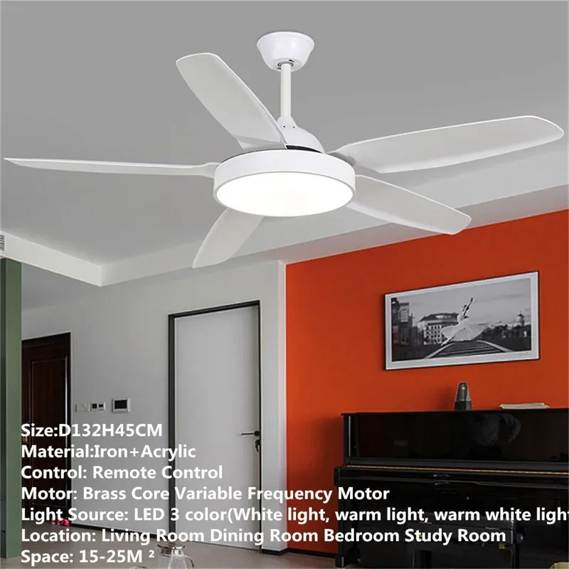 SOFEINA Modern Fan Light Luxury Living Room Restaurant Bedroom Study LED Ceiling Fan Light Remote Electric Fan Light