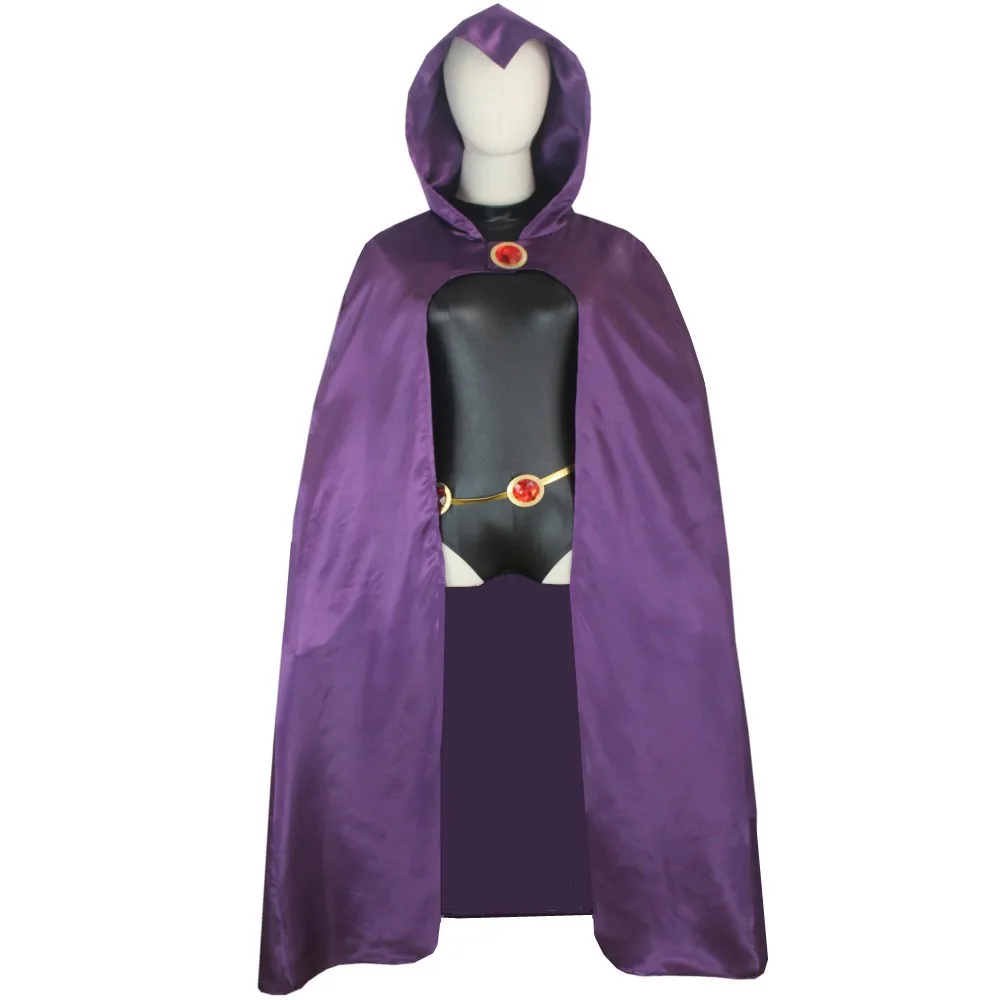 Teen Titans Raven Cosplay Costume Deluxe Jumpsuit Cloak Belt Suit Halloween Uniform for Women XS-3XL