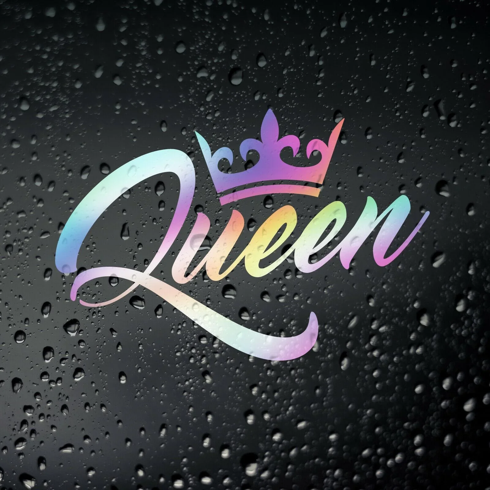 

For Queen Oil Slick Chrome Car Sticker JDM Drift DUB Euro Bumper Window Decal Laptop