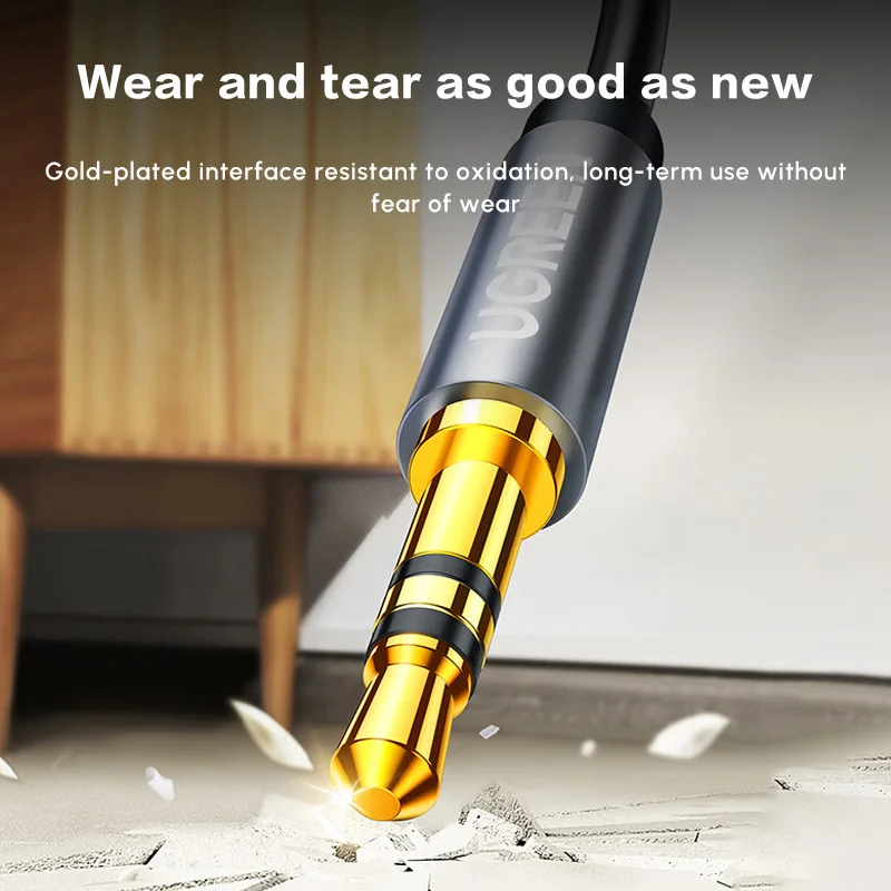 UGREEN 3.5mmオス-オスオーディオケーブル PVC製AUXケーブル オーディオ補助入力アダプター ヘッドホン/カースピーカー用