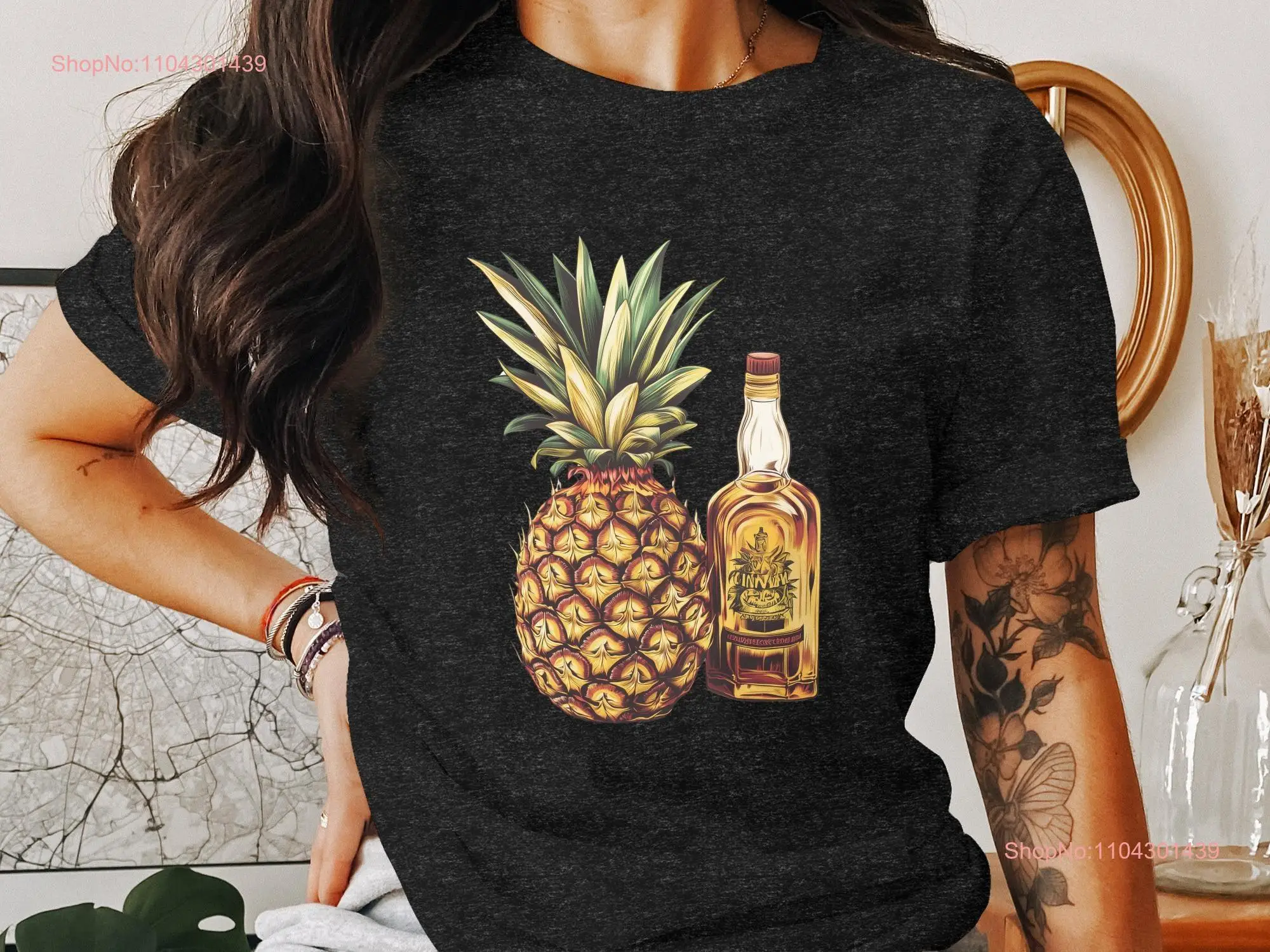 Pineapple Tequila T Shirt tropical booze summer vibe sweet flavoured fruity have a drink shoT long or short sleeves