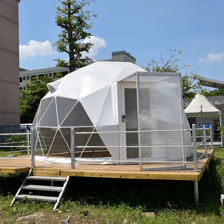 5m 6m 8m Winter Hotel Prefab Pvc Glamping Geodesic Domes Tent House Permanent Luxury Outdoor Camping Dome Tents with Bathroom