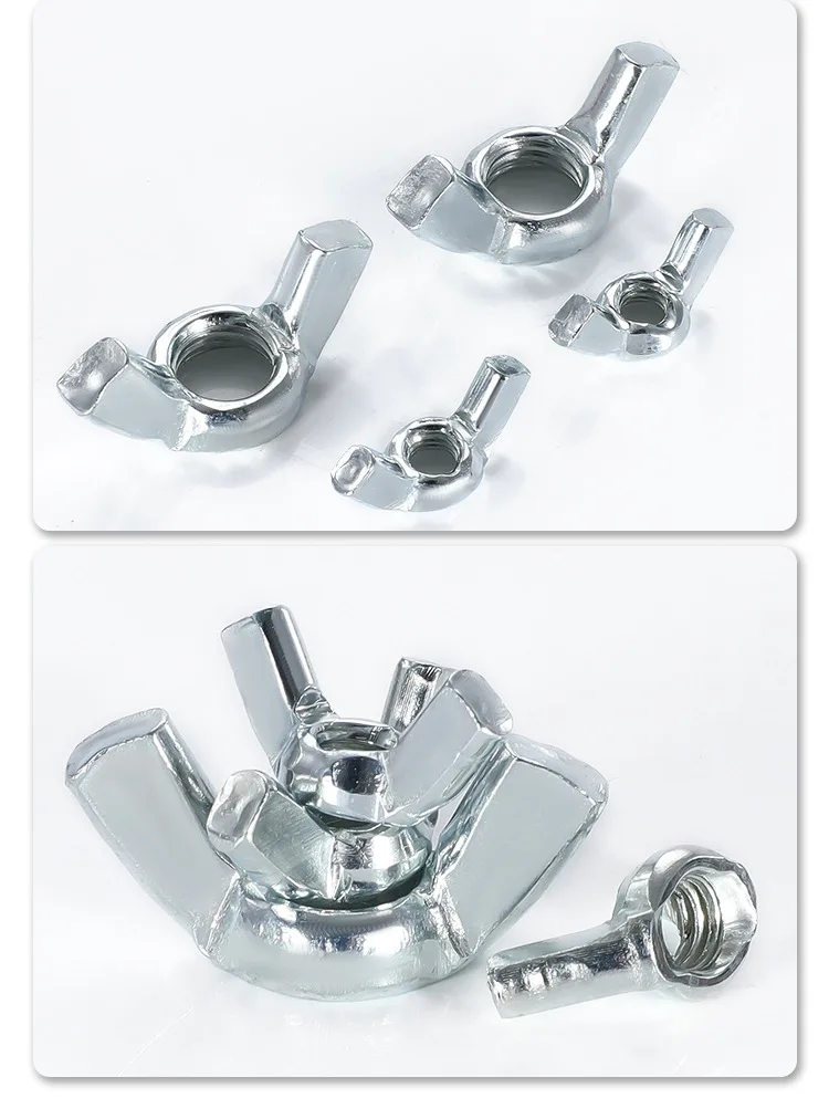 50PCS 5/16-18 DIN315 너트 Zinc Plated Carbon Steel Butterfly Wing Hand Twist Nut