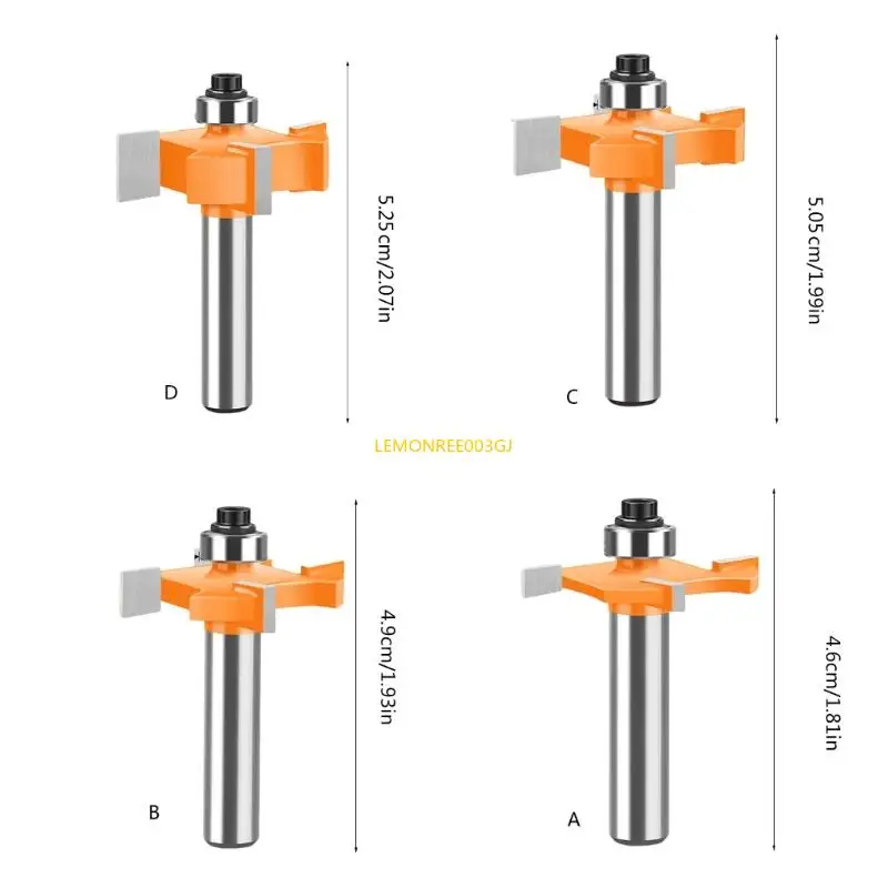 M4yc Accurate Router Bit Discuio Cutter Cutter in lega duri per lavorazione del legno con gambo da 8 mm e cuscinetto a