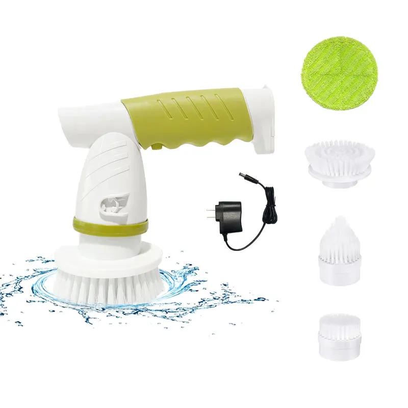 Electric Spin Scrubber Cordless Powered Cleaning Brush Set Rechargeable Handheld Bathroom Scrubber High Rotation Household Brush