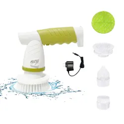 Electric Spin Scrubber Cordless Powered Cleaning Brush Set Rechargeable Handheld Bathroom Wash Tool High Rotation for Households