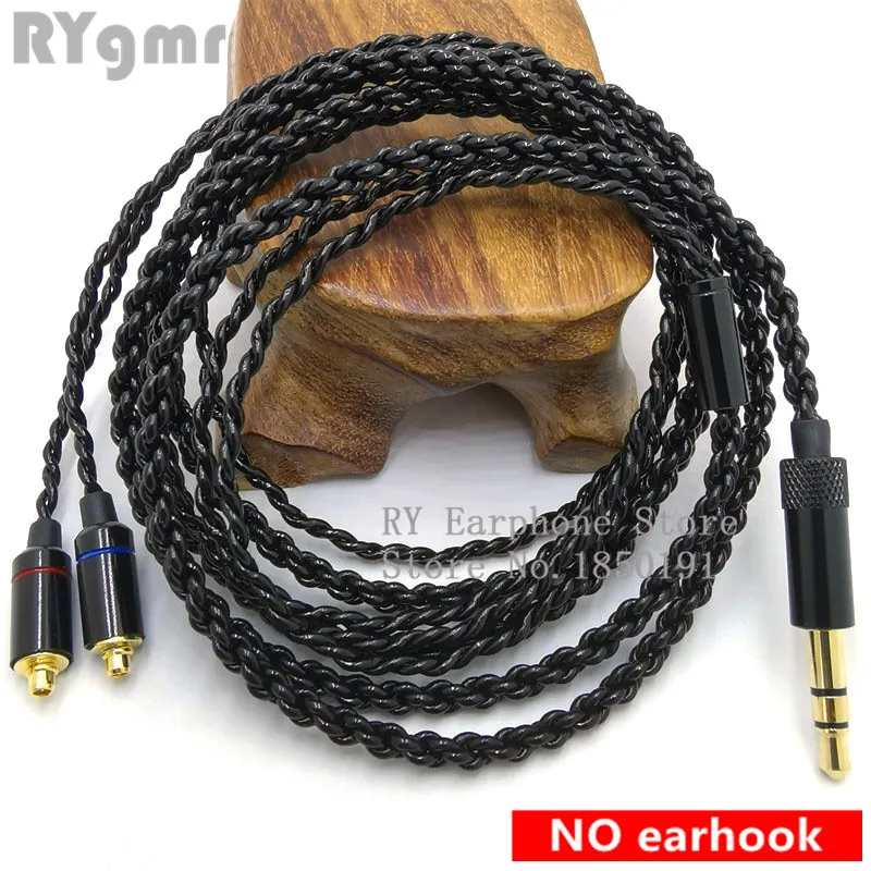 RY-c16 1.2m DIY Kabel Zamienny MMCX 3.5mm Posrebrzany Ulepszony Przewód 4-żyłowy Kabel do Naprawy Kabla Słuchawkowego HIFI — zdjęcie produktu 5