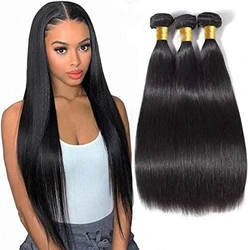 Peruvian Hair Bundles Bone Straight Human Hair Weave Bundles Deal Raw Remy Hair Extensions Natural Black 1/3/4 Pcs 8-30 Inches