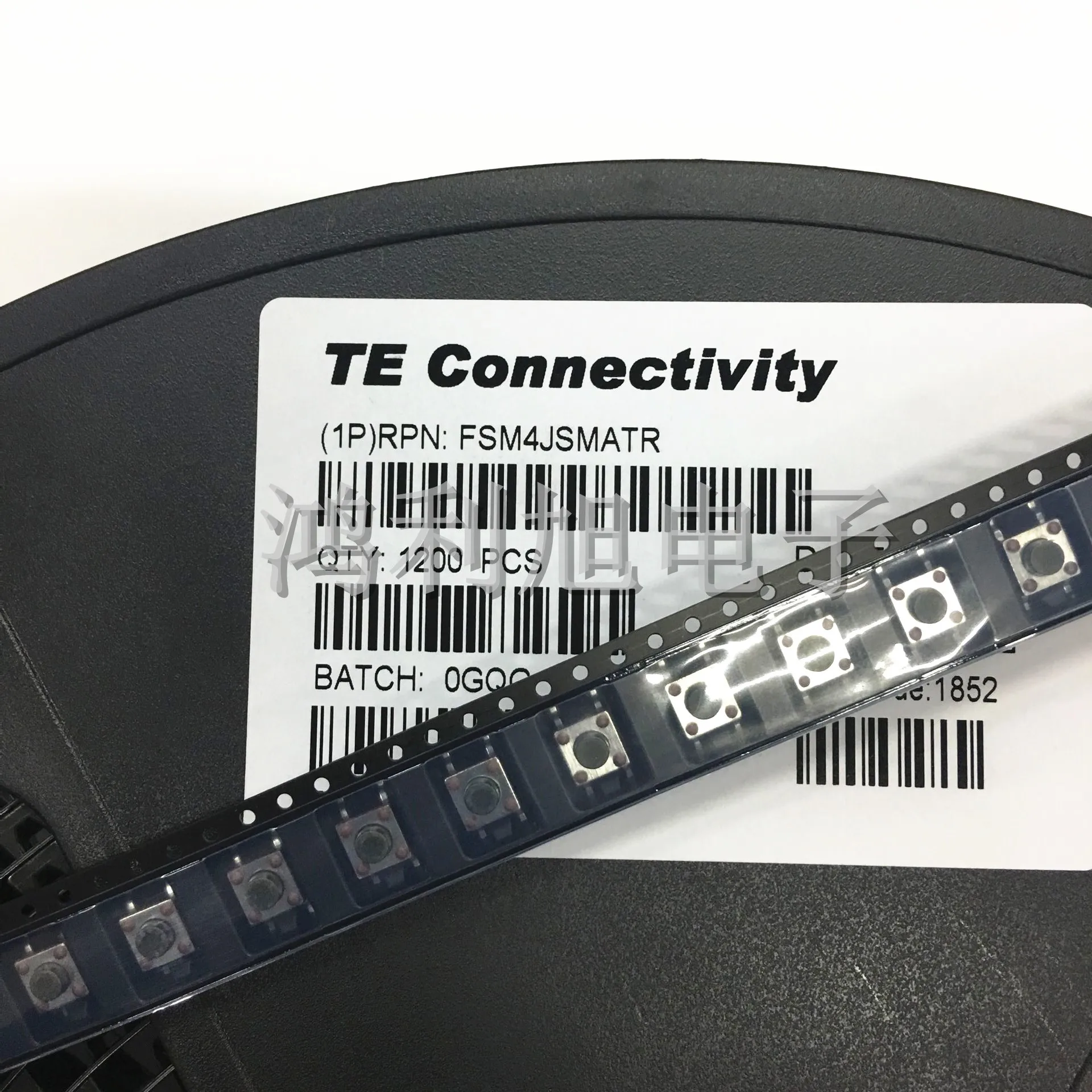 10PCS/Lot FSM4JSMATR 4-1437565-2 Switch Tactile OFF (ON) Round Button Gull Wing 0.05A 12VDC 1.57N SMD T/R