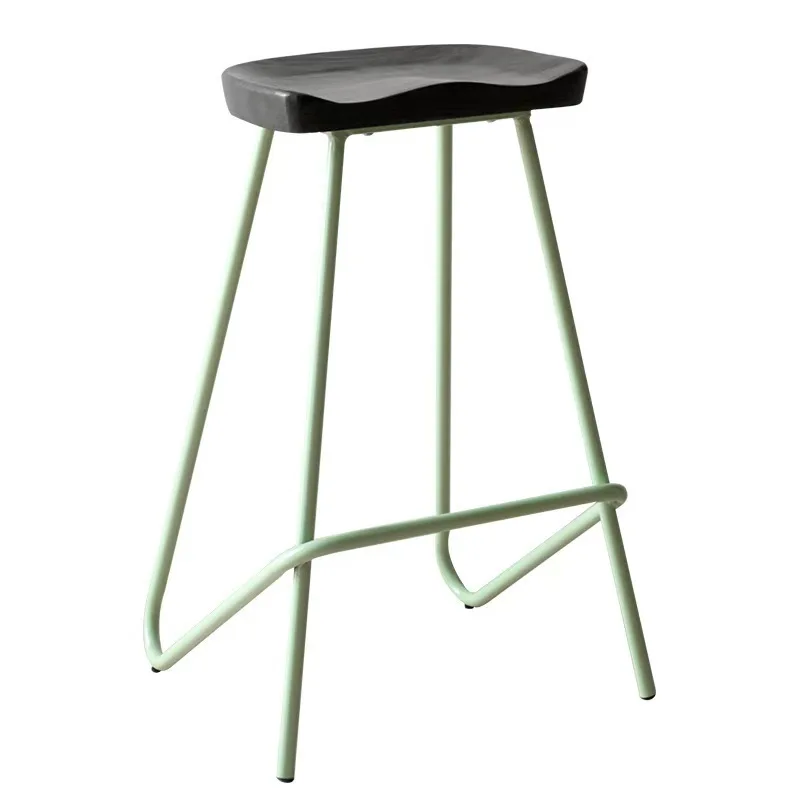 About Nordic Retro Industrial Style Wrought Iron Bar Stool Unique, Fashionable, Simple Solid Wood Café Leisure High Bar Stool