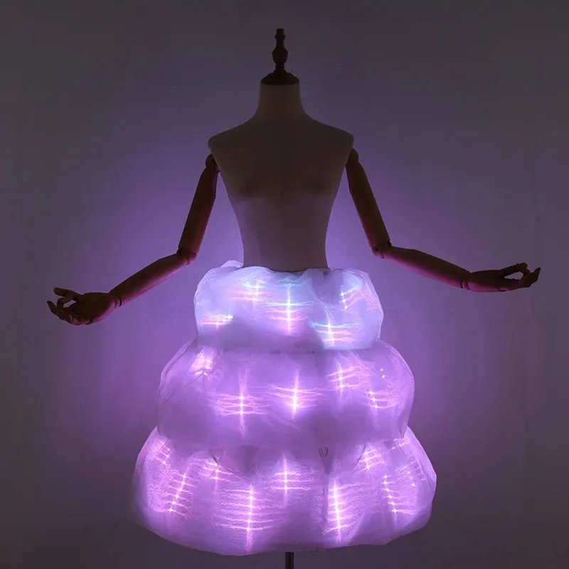 LED Light up Bubble Skirt Women Luminous Rave Wear Halloween Carnival Costume Ballet Gogo Dancer Outfit 2026 New Show