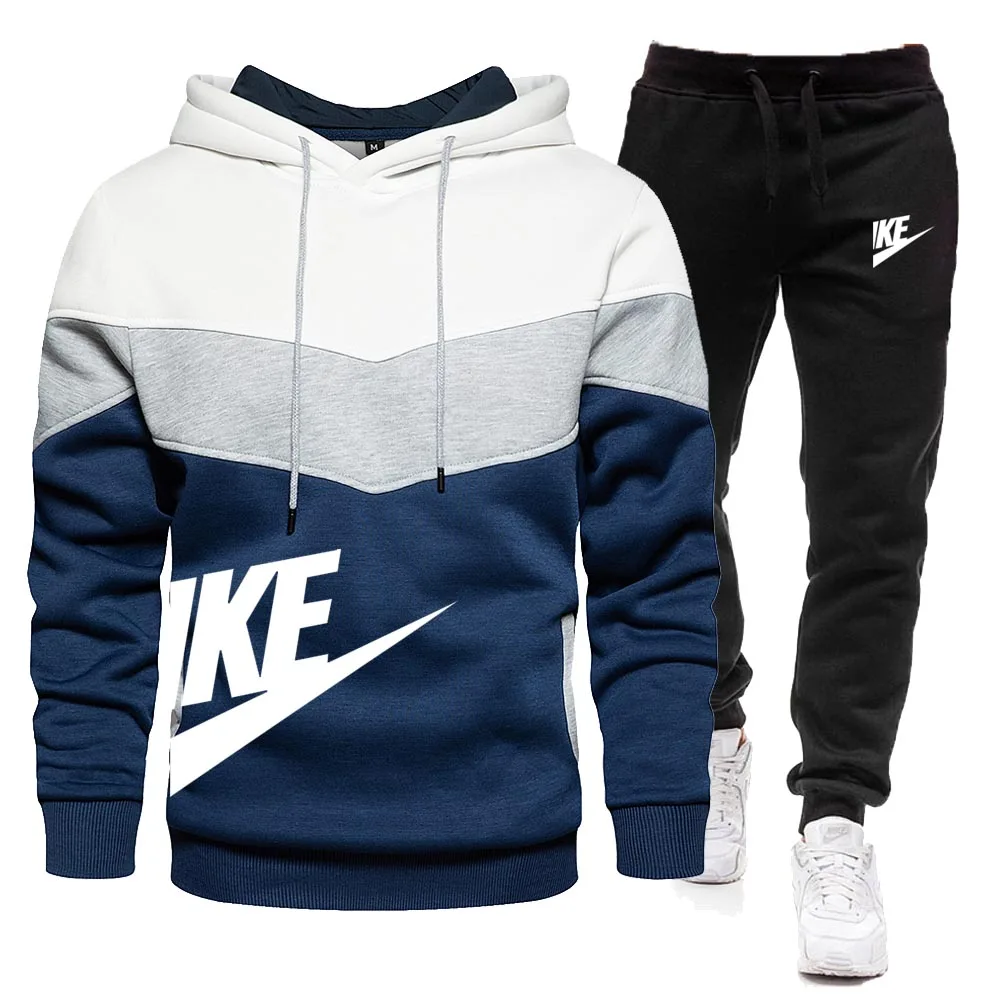 2024 Men\'s Hoodie+Pants Set Casual Sportswear Hoodie Pants 2-piece Set Casual Sportswear Autumn/Winter Jogging Set