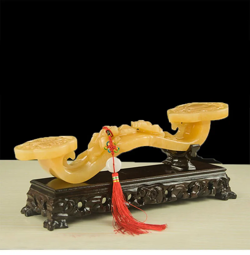 Jade Ruyi Base Dark Rectangular Black Catalpa Wood Bottom Seat Special Bracket Large