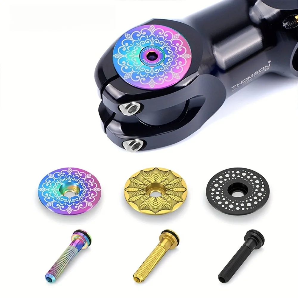 Titanium alloy bicycle stem bolts and headset caps,M6x30mm ultra-light hollow screws,aerodynamic design,compatible ROAD,MTB,BMX