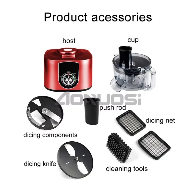 220V Slicing Dicing Shredding Three-in-one Dicing Machine Multi-functional Fruit Vegetable Commercial Vegetable Cutting Machine