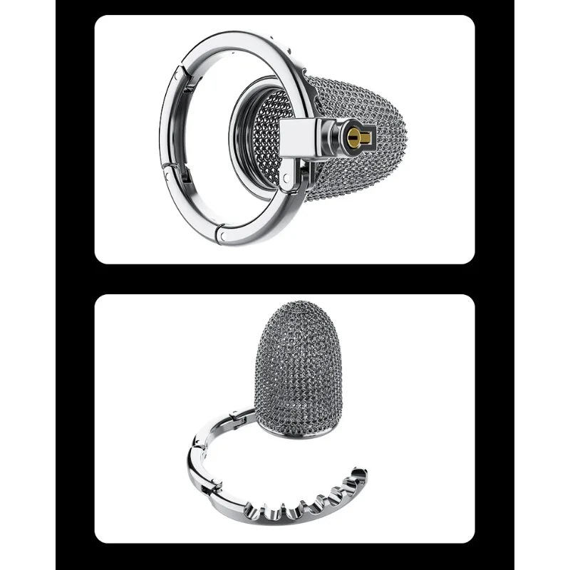 Gaiola de castidade masculina ajustável, aço inoxidável, bloqueio oculto, brinquedos adultos, novidade, anel peniano masculino, bondage, prazer alternativo, bdsm