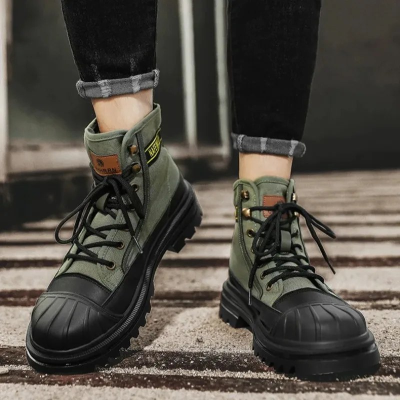 

New Ankle Boots for Men Couple Casual Sneakers Anti-collision Work Comfortable Wear-resistant Combat Boots High-top Boot Zapatos