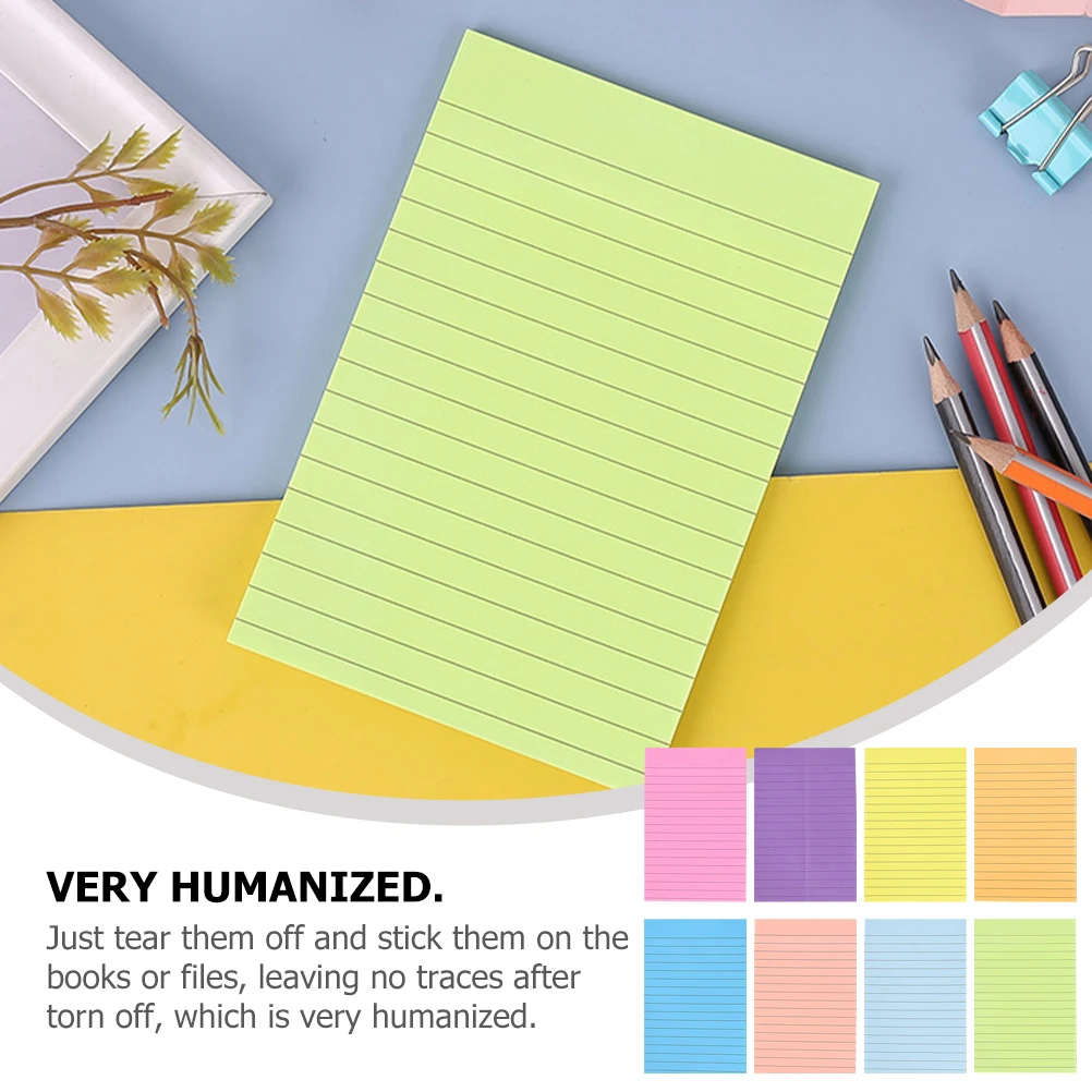 

8 Books Portable Memo Stickers Exquisite Craftsmanship Bright Office Note Stickers Index Cards Colored Index Cards