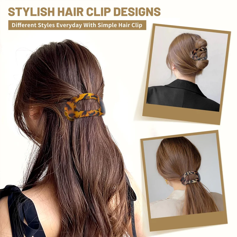Flache Klaue Clips Koreanischen Stil Essigsäure Haar Clip Haar Zubehör frauen Löffel Leopard Haar Clip Top Clip Einfache kopfbedeckung – Detail 2