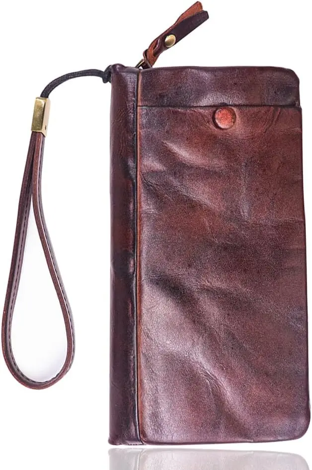 NEW Arrival Cowhide men's handmade wallet retro multifunctional long wallet zipper coin key multi card slot card bag