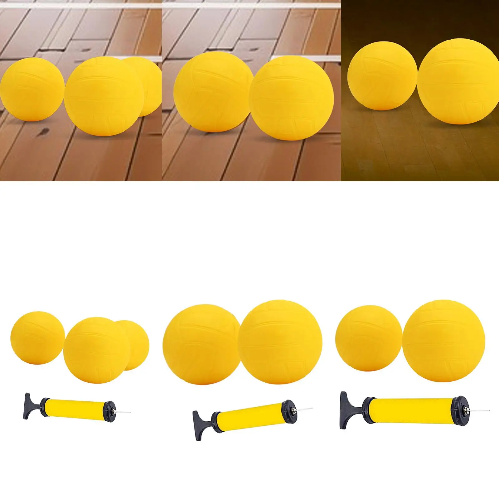 Inflatable Mini Volleyball Yellow PVC Soft Spike Toy Round Net Game Ball for Kids Adults Indoor Outdoor