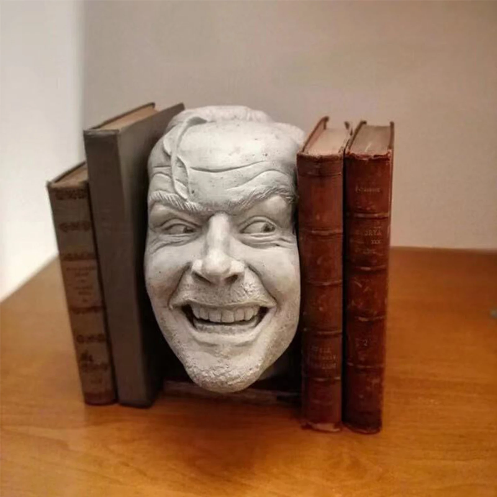 Horror Cabeça Humana Escultura Espreitando, Bookend Criativo, Resina Desktop Ornamento, Estatueta Estatueta, Presentes originais do Dia das Bruxas