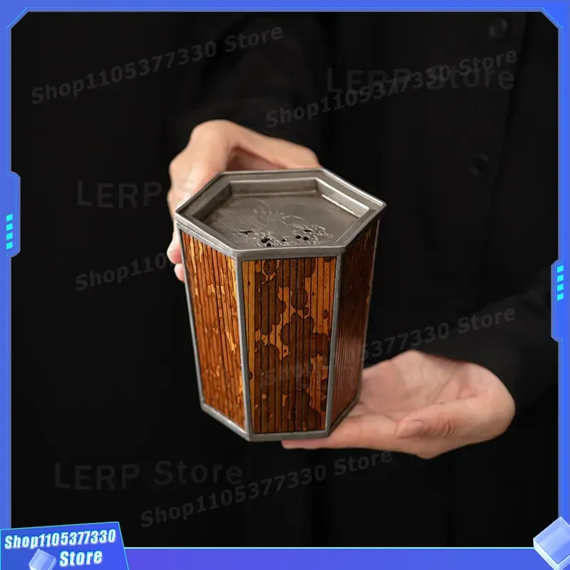 Xiangfei Retro Bamboo Hexagonal Jianshui Tea Waste Bin Small Dry Brew Kung Fu Set Accessory Water Bottle Washing Ceremony