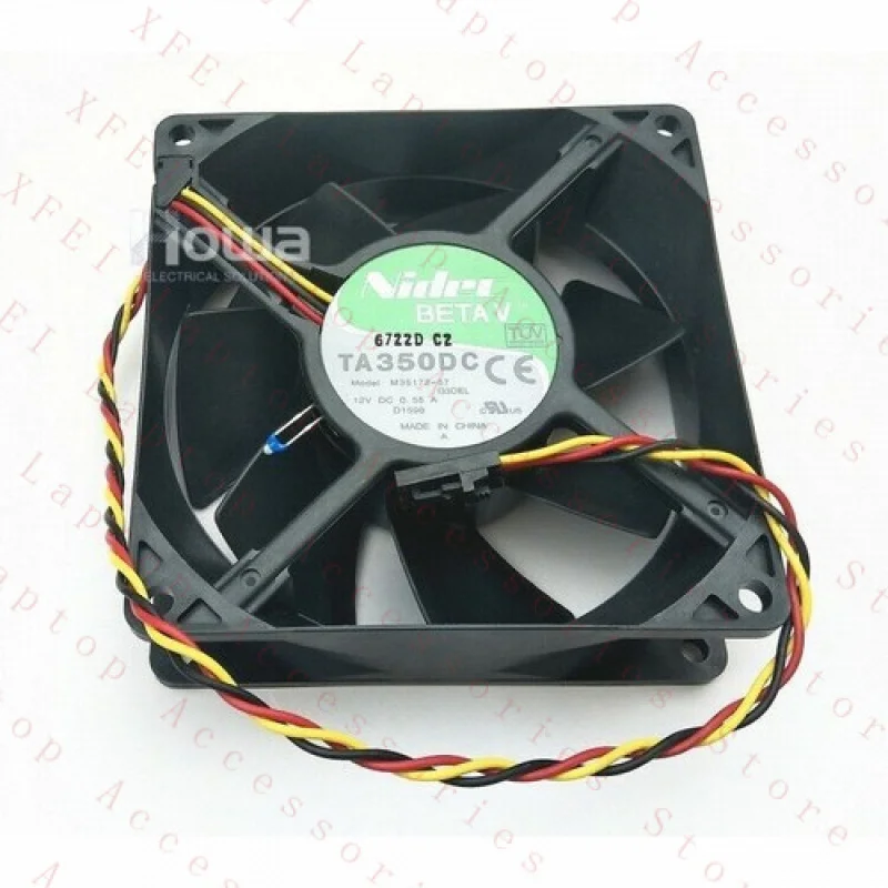 

F для Nidec M35172-57 12 В 0,55 А 92x92x32 мм 3-контактный охлаждающий вентилятор