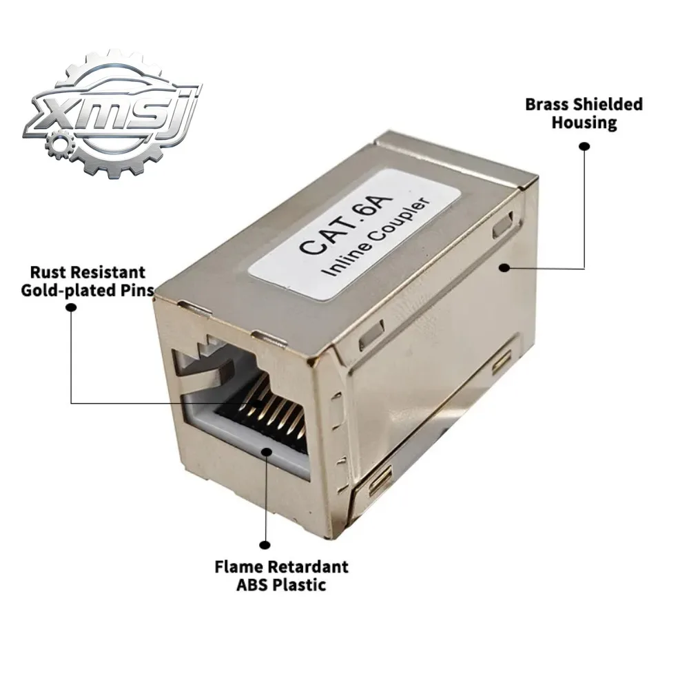 Adaptador  conector acoplador  extensión  Cable  red LAN Ethernet Modular blindado RJ45 Cat6, 5 uds.