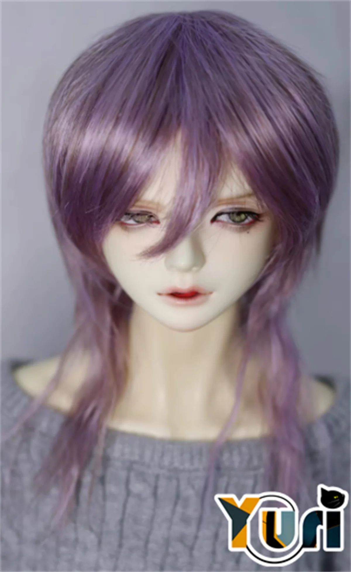 BJD Doll Use Wolf Tail High Temperature Silk Red Purple Green White Wig Cosplay 1/3 1/4 1/6 BJD Wig Hair Hairstyle Anime Gift