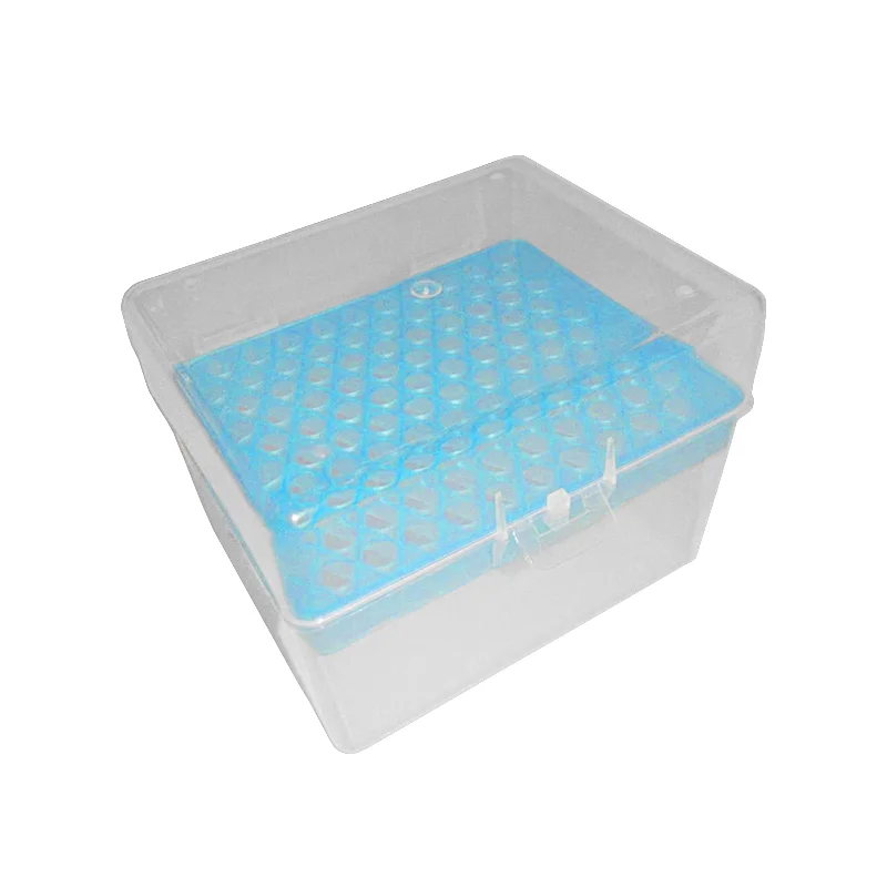 Laboratory Pipette Tip Box 1ml Micropipette Plastic Pipette Box 100 Positions Laboratory Pipettor Tip Holder Box