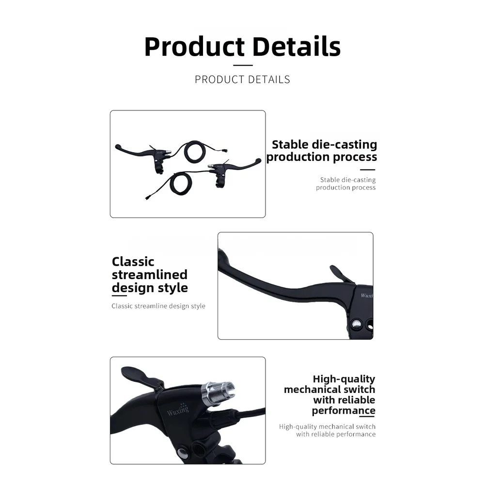 

Алюминиевый механический тормозной рычаг для влажных условий, алюминиевый рычаг стояночного тормоза, аксессуар для электровелосипеда