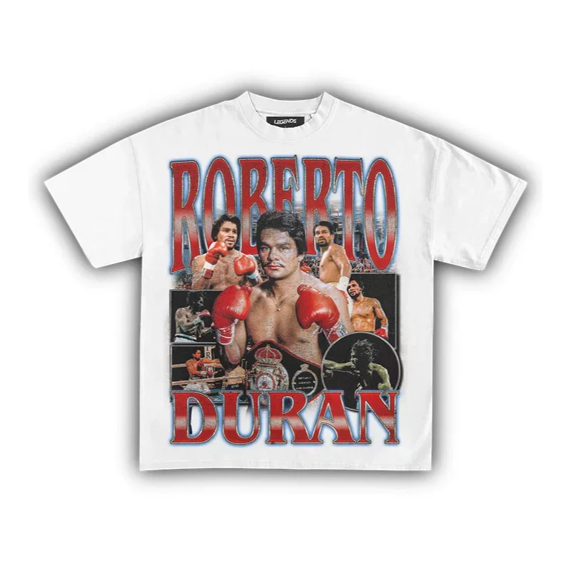 Roberto Duran Boxing T-Shirt Oversized Graphic Cotton Tee Legendary Fighter Men Women Vintage Fight Streetwear Fan Top